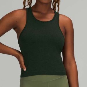 Lululemon Ebb to Street Racerback Crop Tank Top (Size 8, Rainforest Green)